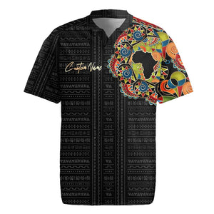 Personalized Sleeve African Pattern Rugby Jersey Multi-Colored