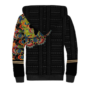 Personalized Sleeve African Pattern Sherpa Hoodie Multi-Colored