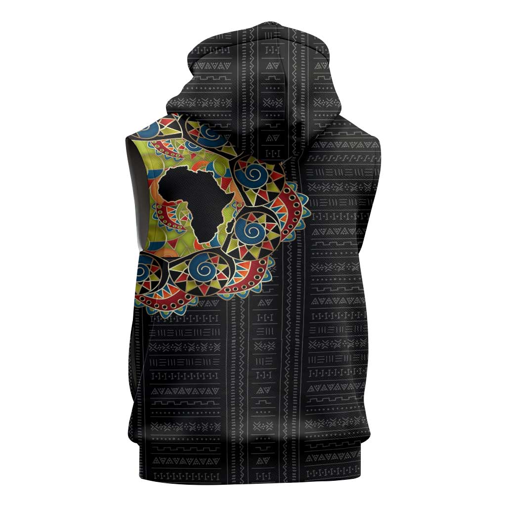 Personalized Sleeve African Pattern Sleeveless Hoodie Multi-Colored - African Pride