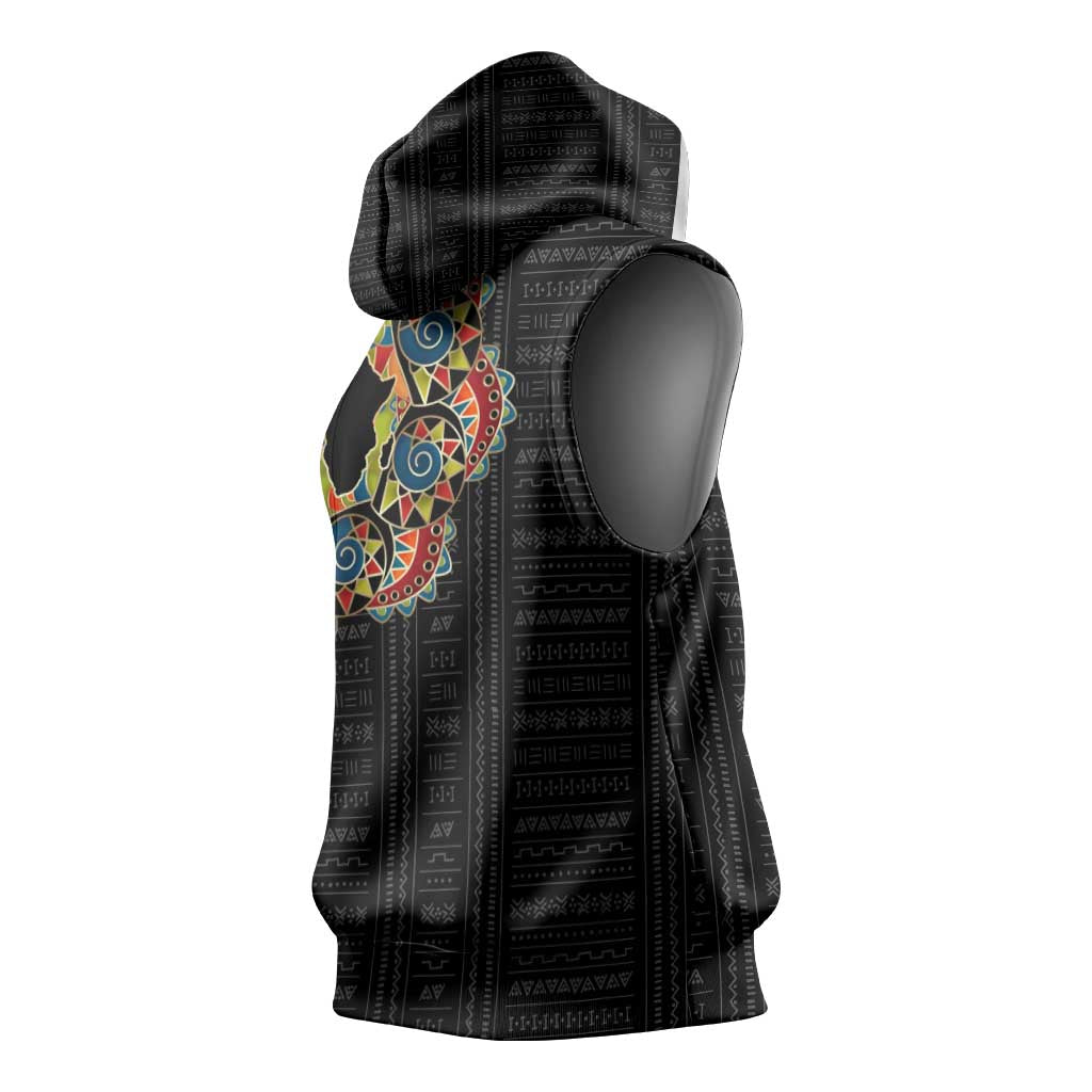 Personalized Sleeve African Pattern Sleeveless Hoodie Multi-Colored - African Pride