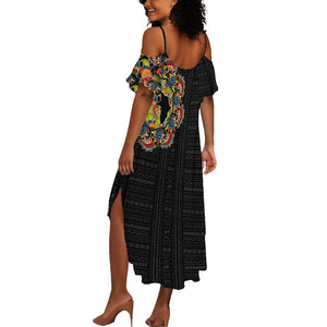 Personalized Sleeve African Pattern Summer Maxi Dress Multi-Colored