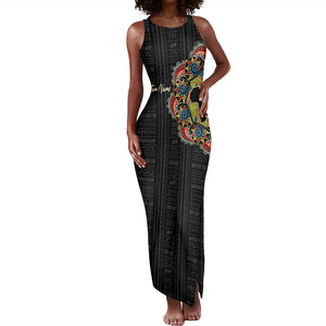 Personalized Sleeve African Pattern Tank Maxi Dress Multi-Colored