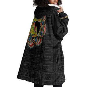 Personalized Sleeve African Pattern Wearable Blanket Hoodie Multi-Colored