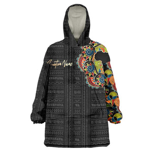 Personalized Sleeve African Pattern Wearable Blanket Hoodie Multi-Colored