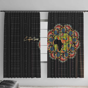 Personalized Sleeve African Pattern Window Curtain Multi-Colored