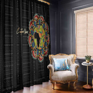 Personalized Sleeve African Pattern Window Curtain Multi-Colored