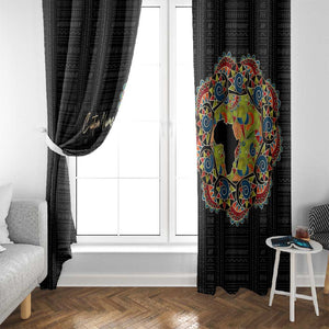 Personalized Sleeve African Pattern Window Curtain Multi-Colored