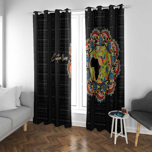 Personalized Sleeve African Pattern Window Curtain Multi-Colored