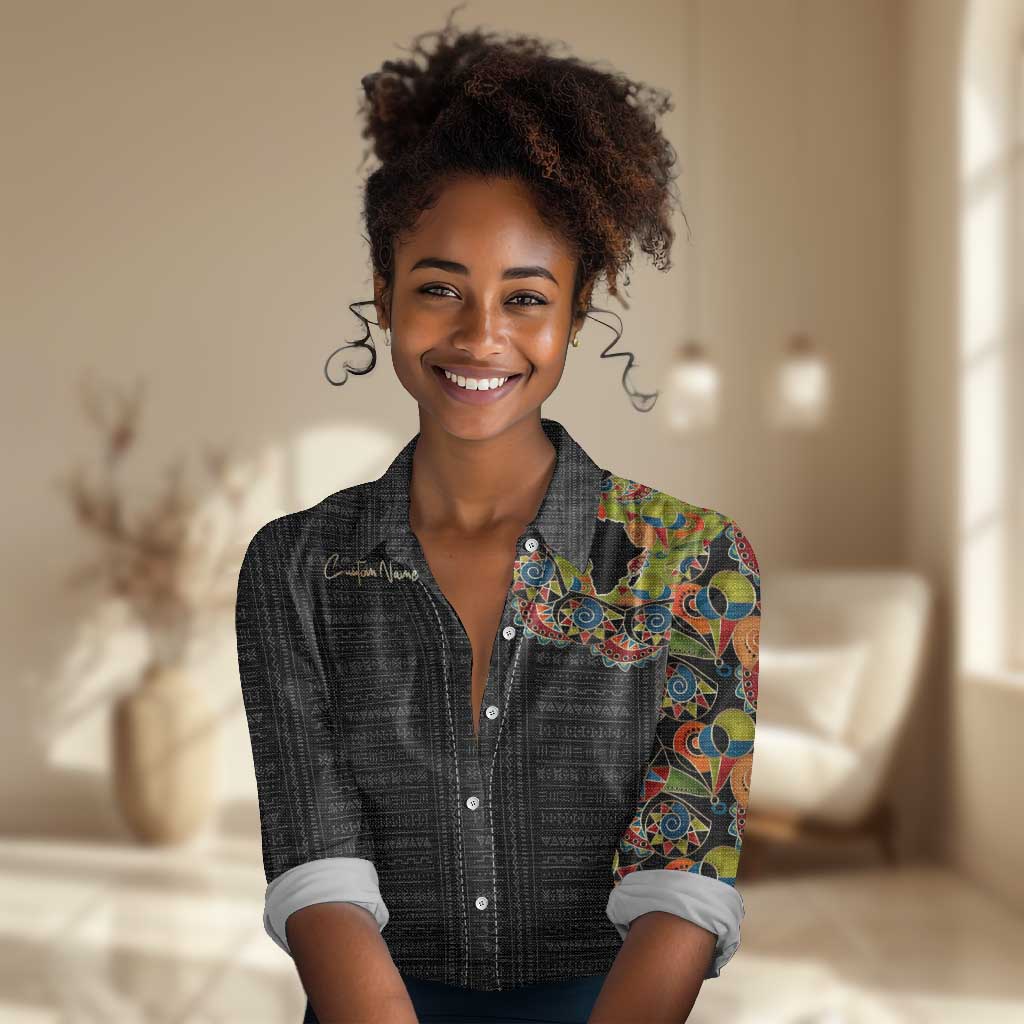 Personalized Sleeve African Pattern Women Casual Shirt Multi-Colored