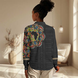 Personalized Sleeve African Pattern Women Casual Shirt Multi-Colored