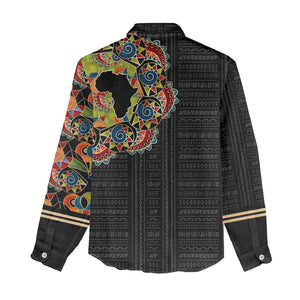 Personalized Sleeve African Pattern Women Casual Shirt Multi-Colored