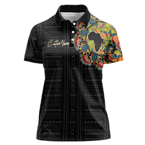 Personalized Sleeve African Pattern Women Polo Shirt Multi-Colored