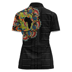 Personalized Sleeve African Pattern Women Polo Shirt Multi-Colored