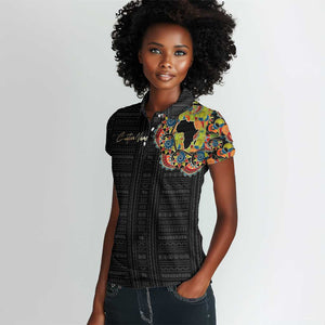 Personalized Sleeve African Pattern Women Polo Shirt Multi-Colored