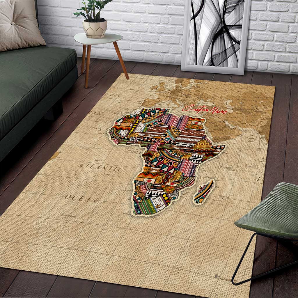 Personalized Africa On World Map Area Rug