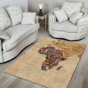 Personalized Africa On World Map Area Rug