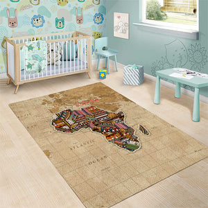 Personalized Africa On World Map Area Rug