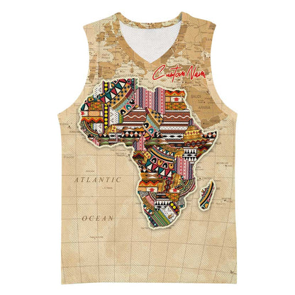 Personalized Africa On World Map Basketball Jersey DT02