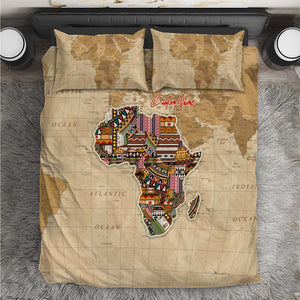 Personalized Africa On World Map Bedding Set