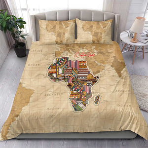 Personalized Africa On World Map Bedding Set