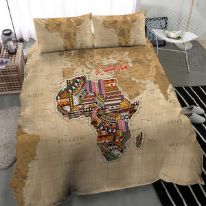 Personalized Africa On World Map Bedding Set