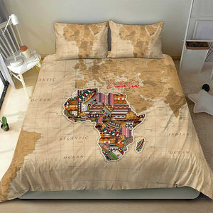 Personalized Africa On World Map Bedding Set