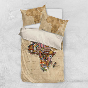 Personalized Africa On World Map Bedding Set