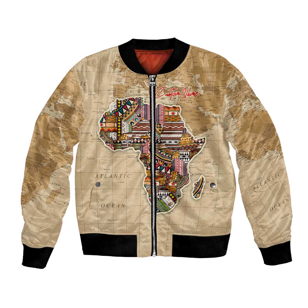 Personalized Africa On World Map Bomber Jacket