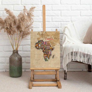 Personalized Africa On World Map Canvas Wall Art