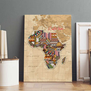 Personalized Africa On World Map Canvas Wall Art