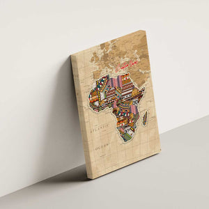 Personalized Africa On World Map Canvas Wall Art