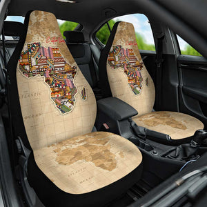 Personalized Africa On World Map Car Seat Cover