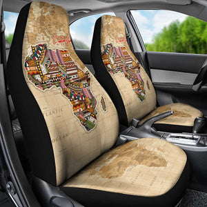 Personalized Africa On World Map Car Seat Cover