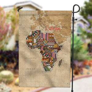 Personalized Africa On World Map Garden Flag