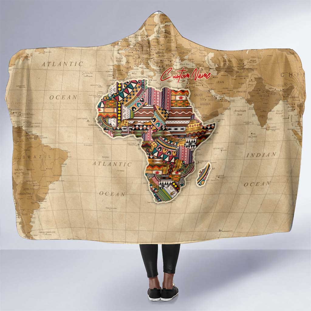 Personalized Africa On World Map Hooded Blanket