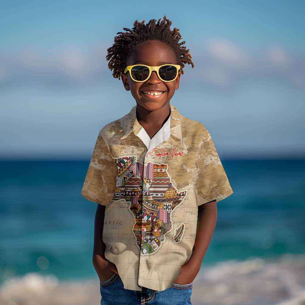 Personalized Africa On World Map Kid Hawaiian Shirt