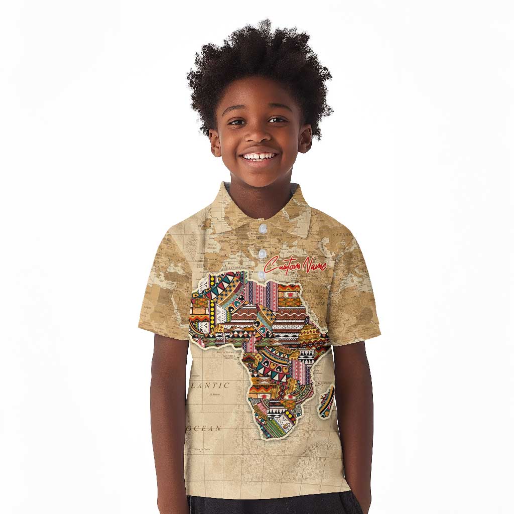 Personalized Africa On World Map Kid Polo Shirt