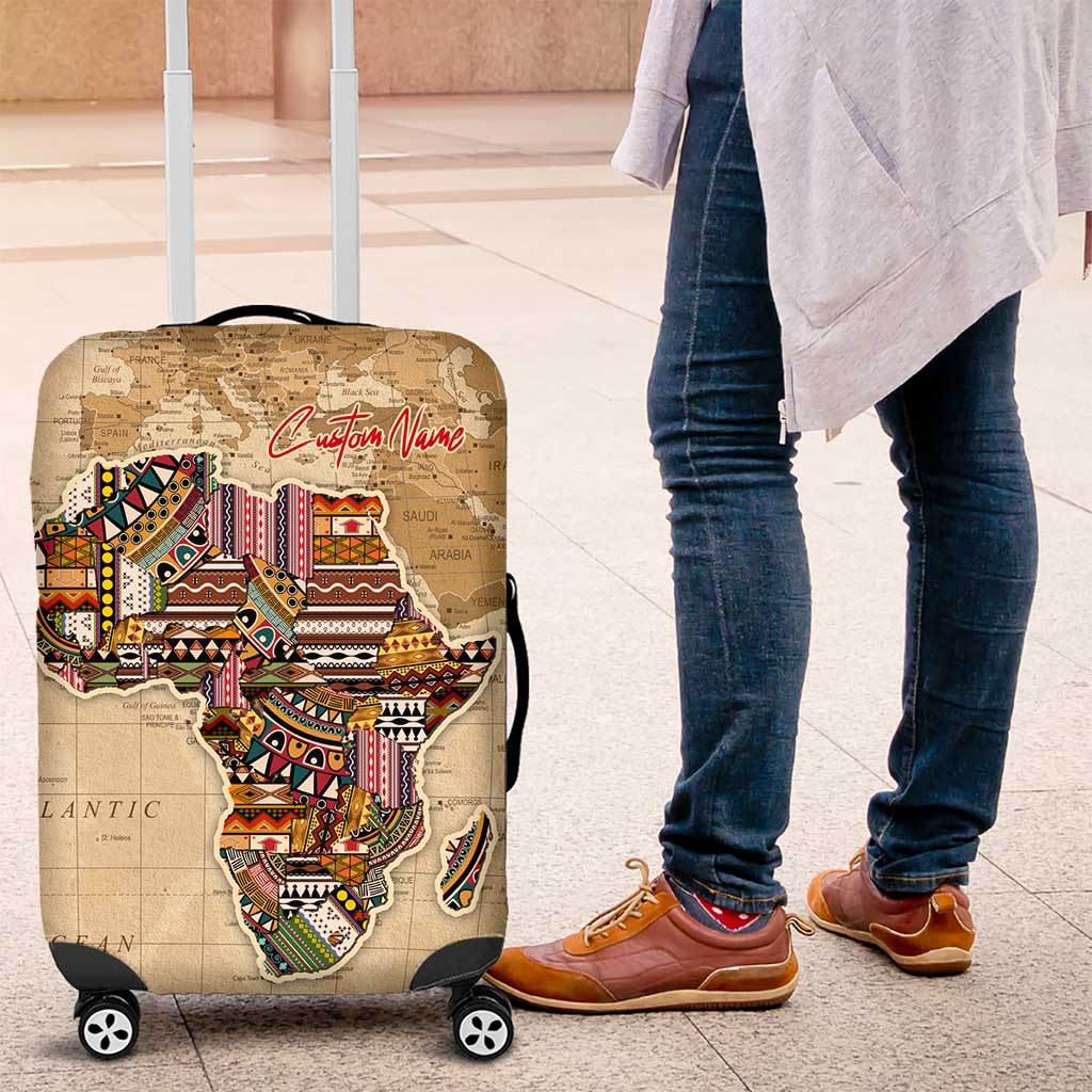 Personalized Africa On World Map Luggage Cover