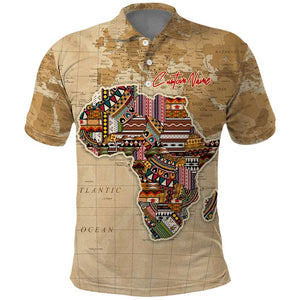 Personalized Africa On World Map Polo Shirt