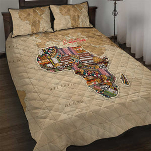 Personalized Africa On World Map Quilt Bed Set