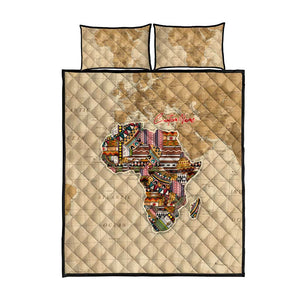 Personalized Africa On World Map Quilt Bed Set