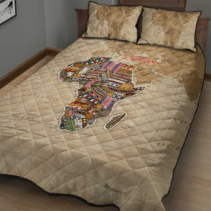 Personalized Africa On World Map Quilt Bed Set