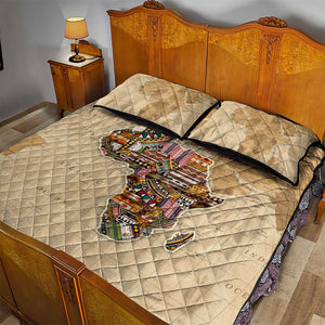 Personalized Africa On World Map Quilt Bed Set