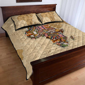 Personalized Africa On World Map Quilt Bed Set