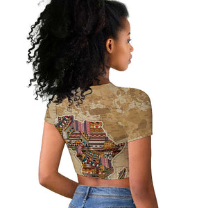 Personalized Africa On World Map Raglan Cropped T shirt