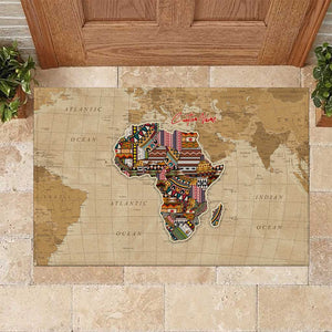 Personalized Africa On World Map Rubber Doormat