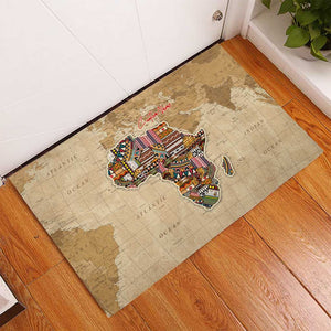 Personalized Africa On World Map Rubber Doormat