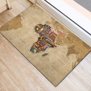 Personalized Africa On World Map Rubber Doormat