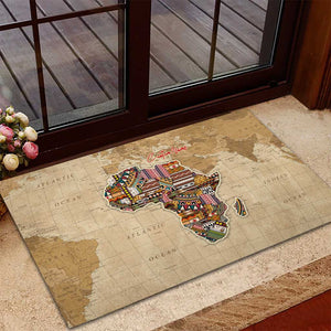 Personalized Africa On World Map Rubber Doormat