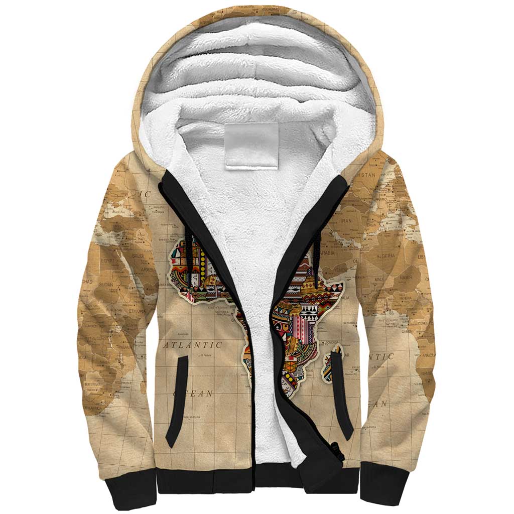 Personalized Africa On World Map Sherpa Hoodie